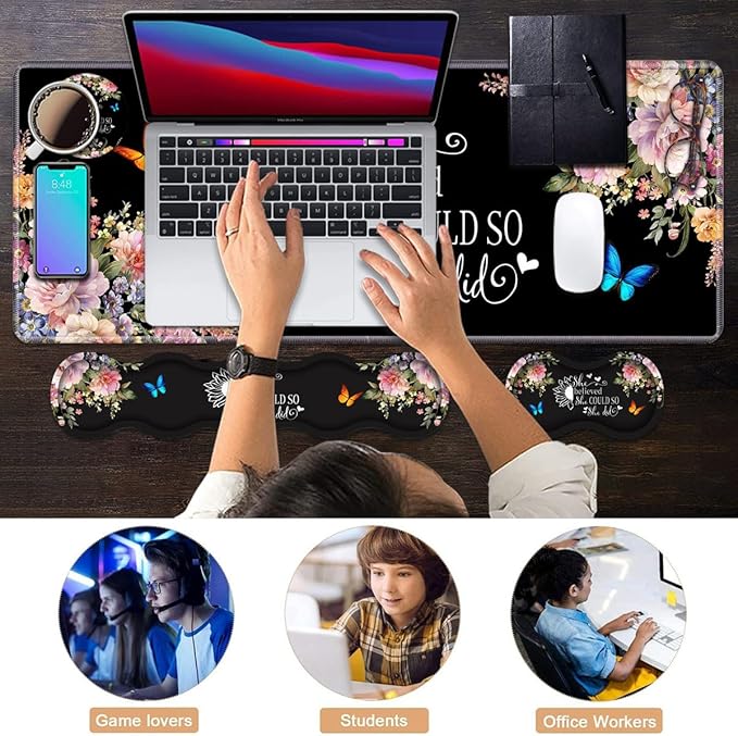 Ergonomic Keyboard Wrist Rest & Mouse Pad Wrist Rest Set, 31.5"x 11.8" Large - Image 7