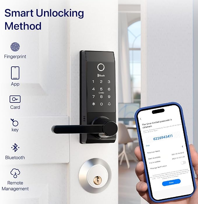 Smart Lock Doorbell Fingerprint Smart Door Lock Deadbolt - Image 2