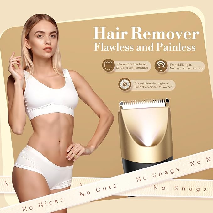 Bikini Trimmer for Women, Flyant 2 in 1 Electric Shaver for Women, Pubic Hair - Image 4