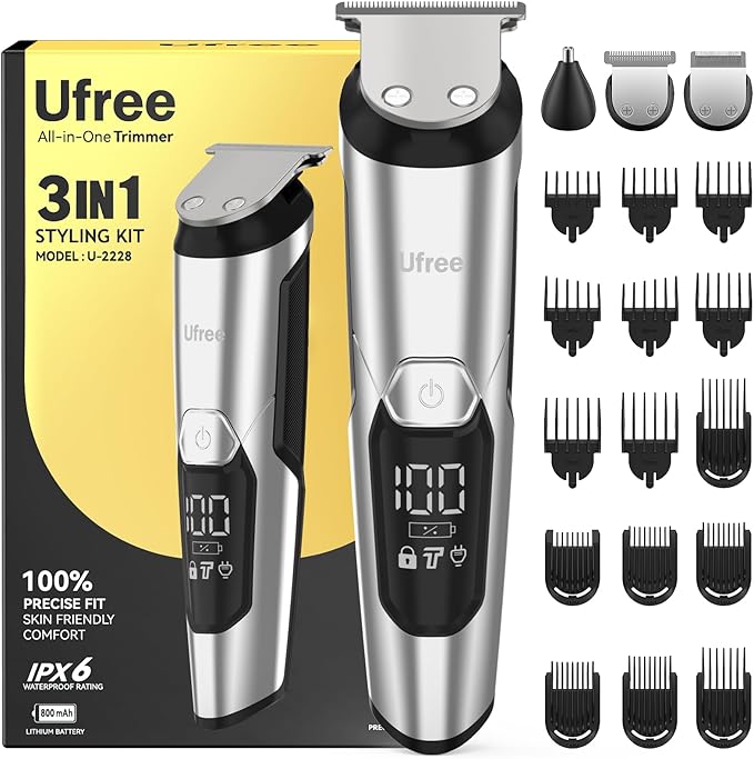 Ufree 3-in-1 Beard Trimmer Kit, Men's Electric Shaver Razor by Ufree