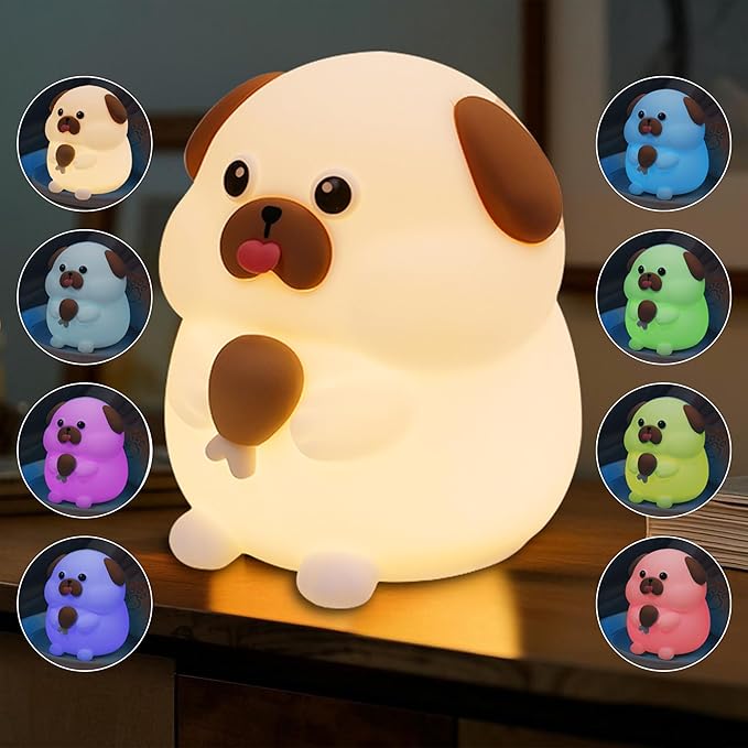 FAMIDUO Greedy Dog Night Light for Kids, 3 Levels Dimmable Doggy Nursery by FAMIDUO-BrightenYourLife