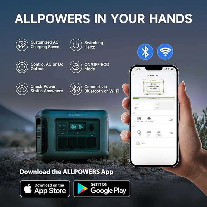 ALLPOWERS R1500 LITE Portable Power Station, 1056Wh LiFePO4 Battery Backup w/ 4 - Image 5