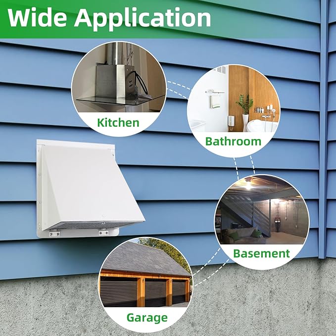 4 Inch Dryer Vent Cover Outside, Dryer Vent Cover Outdoor Exterior Vent Cover - Image 7