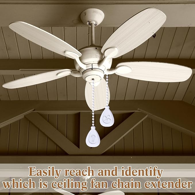 Patelai 4 Pieces Ceiling Fan Pull Chain Extender Ornament 12 Inch Ceiling Pull - Image 5