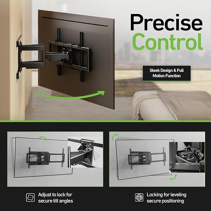 Heavy Duty Dual Arm Articulating TV Wall Mount Bracket - Image 3