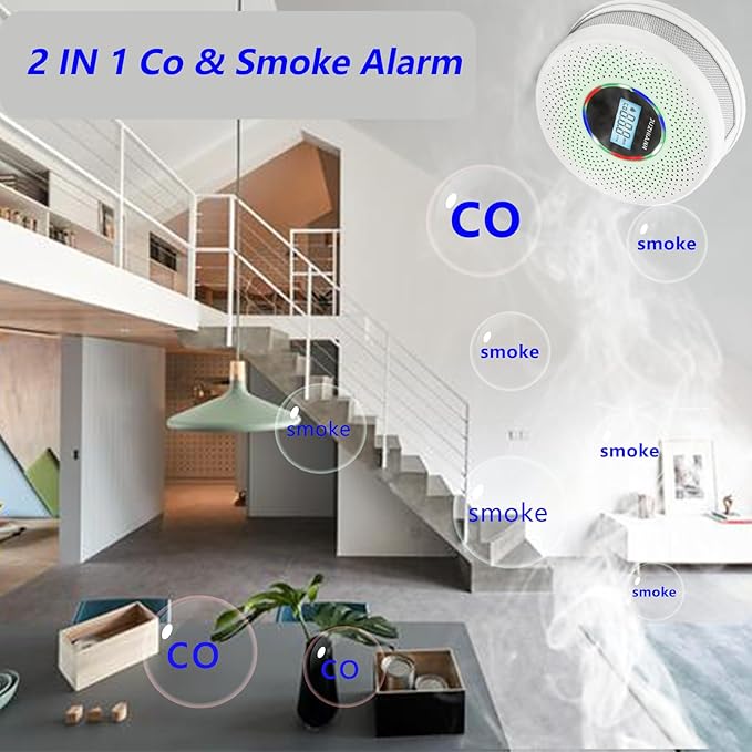 Yfwsrecinoe 2 Pack Upgraded Combination Smoke and Carbon Monoxide Alarm Detector - Image 4