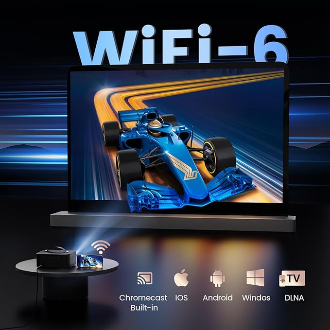Outdoor-Projector-4K with Wifi6 and Bluetooth, Smart TV OS & DoIby, Portable - Image 8