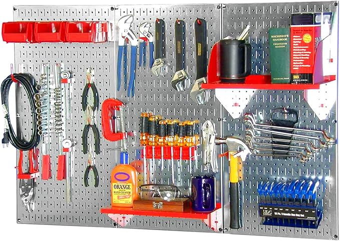 Wall Control 30WRK400GVR 4-Feet Metal Pegboard Standard Tool Storage Kit by Wall+Control