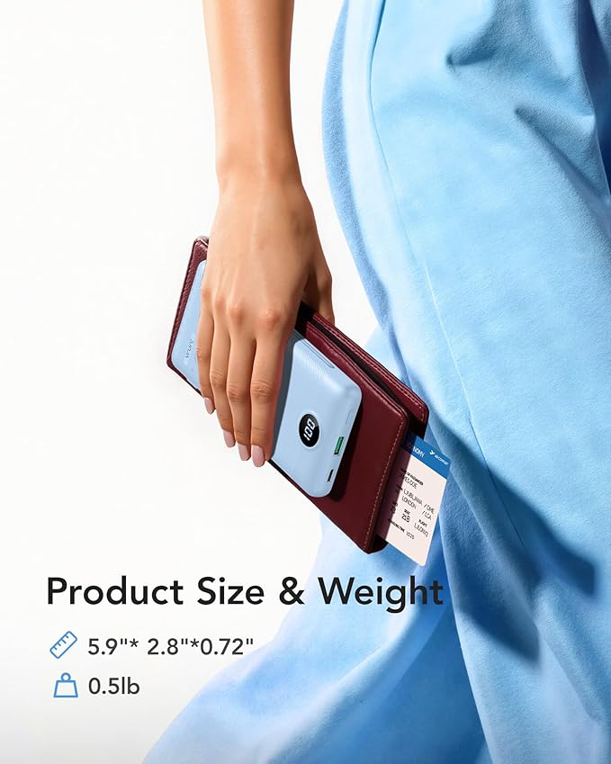 VRURC Portable Charger with Wall Plug and Cables, 10000mAh Power Bank with - Image 9