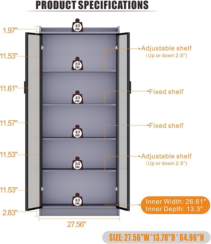 Dystler 65" Tall Display Cabinet - Image 2