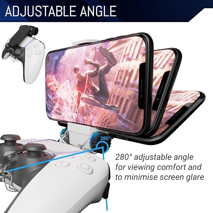 Orzly PS5 Controller Mobile Gaming Clip, DualSense Controller Phone Mount - Image 4