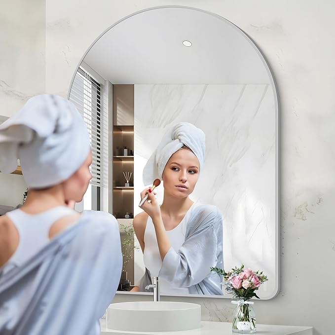 Arched Wall Mirror for Bathroom, Wall Mounted Mirror, Living Room, Vertically - Image 4