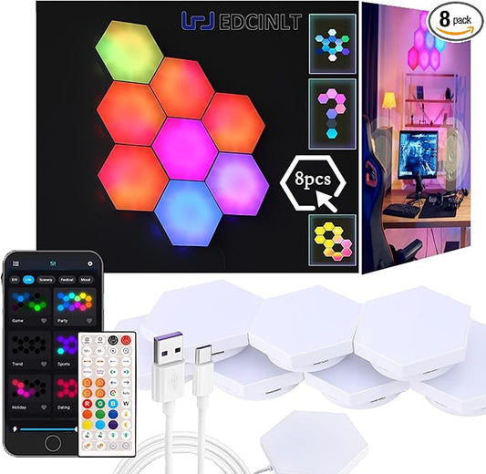 Smart Hexagon Lights DIY Hexagon Led Light App & Remote Controlled & Music Sync by HOMEDECORLIGHTING