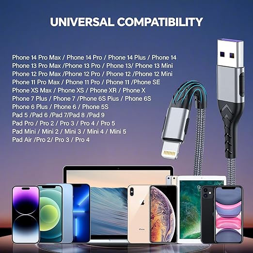 AWIC Compatible with i Phone, USB A to Lightniing Cable - Image 7