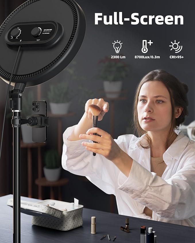 TODI Large Ring Light with 79" Stand, 6500K Full-Screen Selfie Light Ring with - Image 2