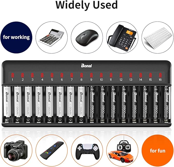 BONAI AA AAA Battery Charger 16 Bay - Image 6