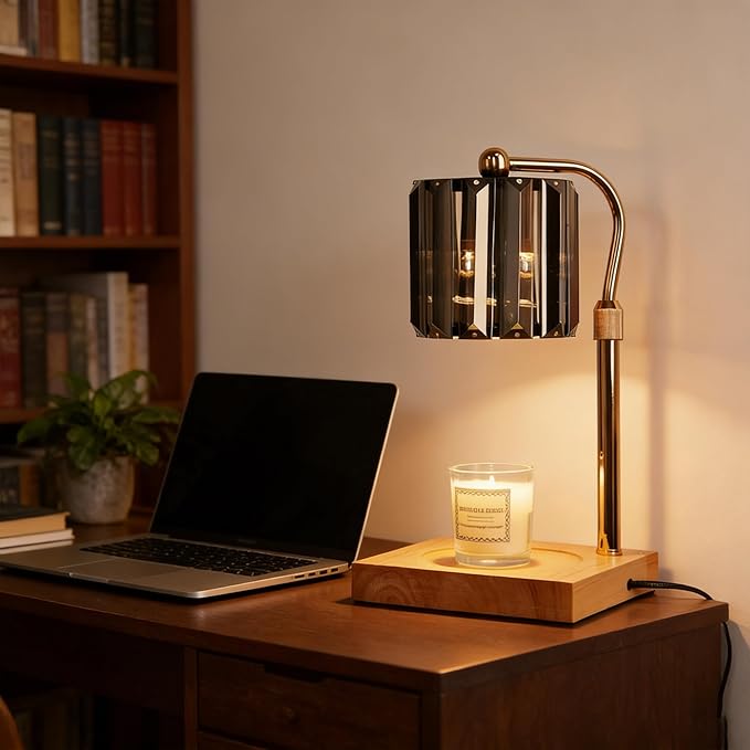 Candle Warmer Lamp with Timer & Dimmer – Artistic Glass Shade Desk Lamp - Image 7