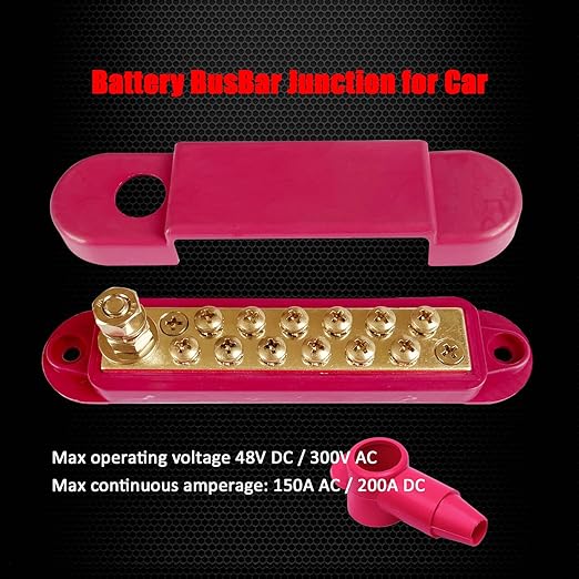 1/4" Stud Power Distribution Block Bus Bar - Image 2