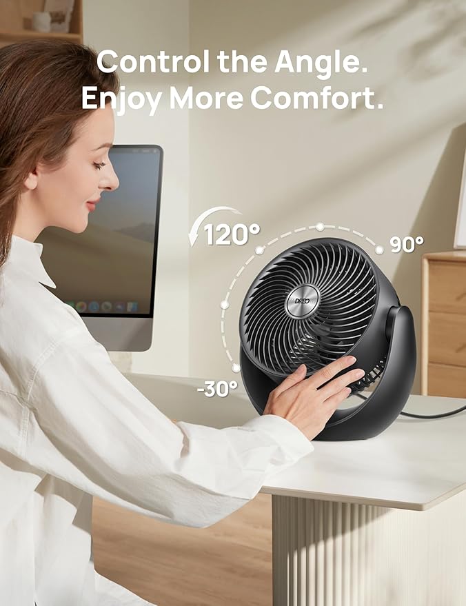 Dreo Fan for Bedroom, Table Air Circulator for Whole Room, 11 Inch, 40ft Strong - Image 6
