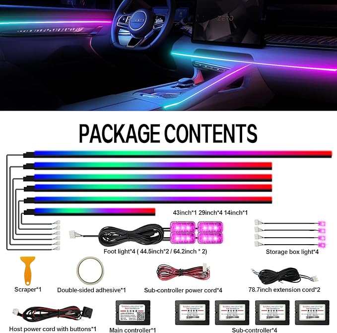 Dreamcolor Acrylic Interior Car LED Strip Light - Image 4