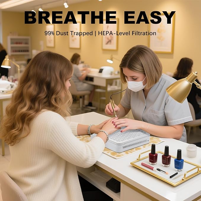 Nail Dust Collector | 1000PA Cordless Nail Dust Collector Nail Tech | 10 Speed - Image 2