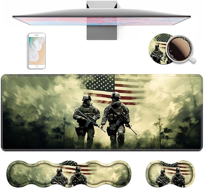 4 in 1 Ergonomic Keyboard Wrist Rest & Mouse Pad Wrist Rest Set, Large Gaming by Unknown