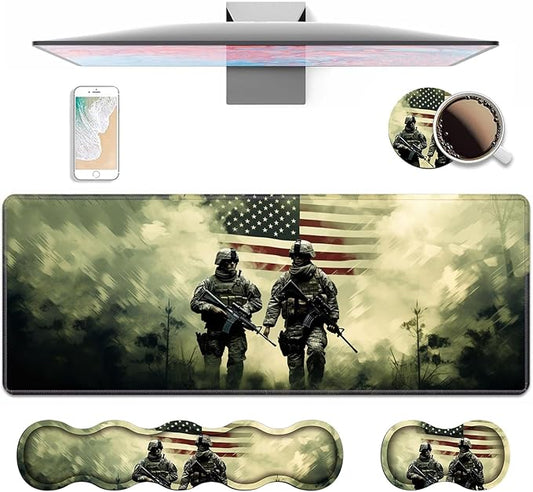 4 in 1 Ergonomic Keyboard Wrist Rest & Mouse Pad Wrist Rest Set, Large Gaming by Unknown