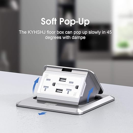 KYHSHJ 4.8A USB Chargers Pop Up Floor Waterproof Electrical Outlet Receptacle - Image 3