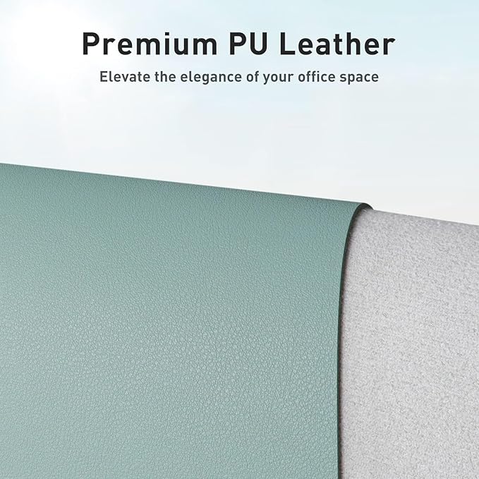 Aothia Leather Desk Pad Protector, Mouse Pad, Office Desk Mat, Non-Slip PU - Image 2