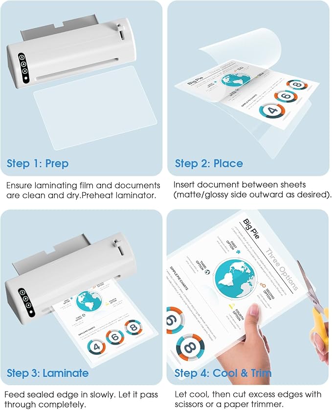 KTRIO 200 Pack Laminating Sheets 5 Mil, Hold 8.5 x 11 Inches Laminate Sheets - Image 5