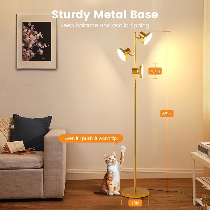 SIBRILLE 36W LED Tree Floor Lamp, Modern Dimmable Standing Lamp - Image 7