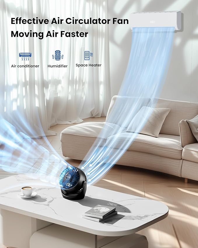 Gaiatop Desk Fan, 5-Inch Portable Electric Table Desktop Air Circulator Fans - Image 2
