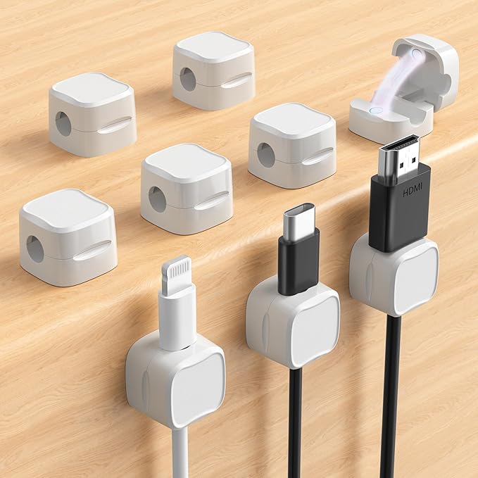 Magnetic Cable Clips, Adjustable Cord Holder Management, Adhesive Wire Keeper by COOCAT