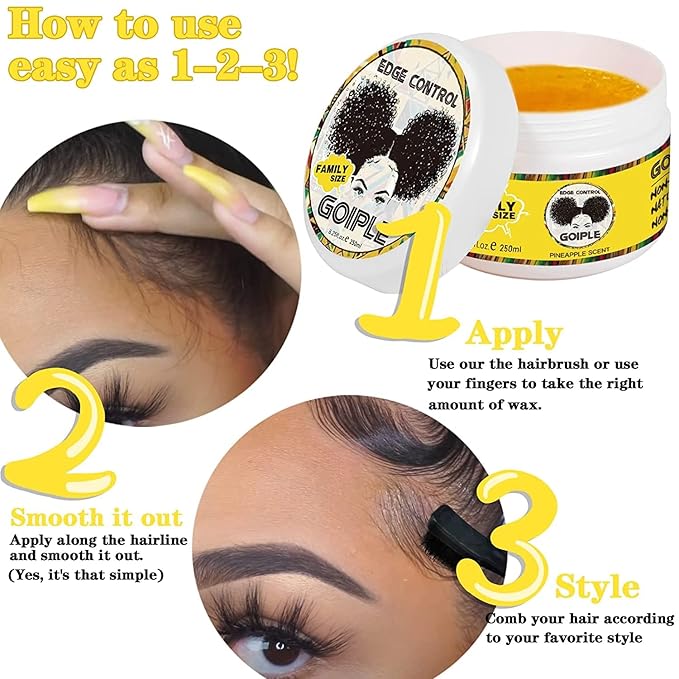 8.25 OZ Edge Control Wax for Women, Non-greasy Edge Smoother for Back Hair - Image 6