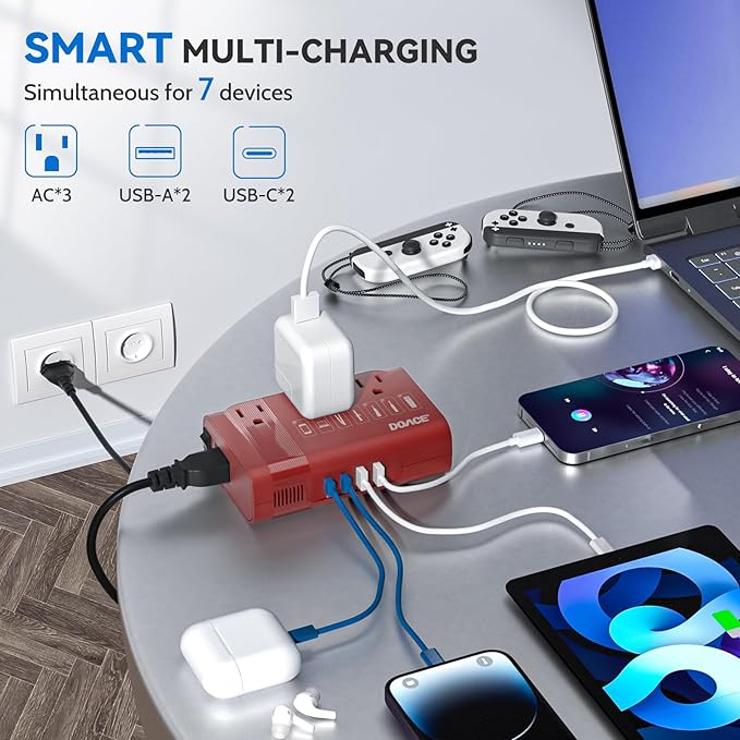 DOACE 350W Voltage Converter, Ai 220V to 110V Converter and 50Hz to 60Hz - Image 4