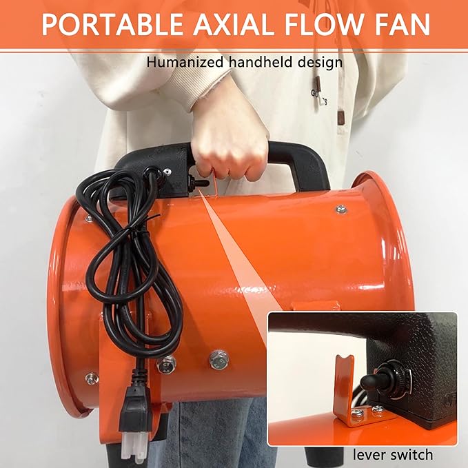 FICBXRA Utility Blower Fan 14 Inch Portable Axial Exhaust Fan 820W 3016CFM High - Image 5
