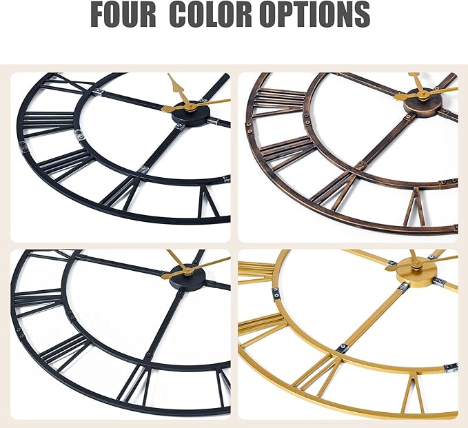 Ohweog Large Wall Clock for Living Room Decor – 40 Inch Silent Non-Ticking - Image 7