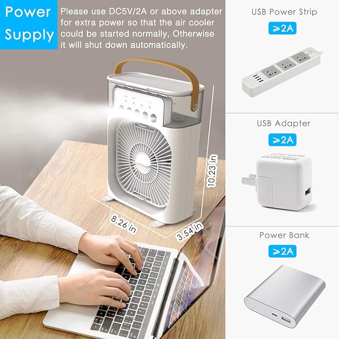 NTMY Portable Air Conditioner Fan, Mini Evaporative Air Cooler - Image 5