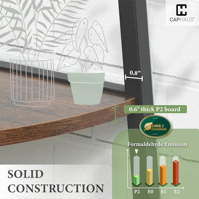 CAPHAUS Tall Corner Shelf Stand, 6-Tier Display Shelves, Ladder Corner Wood - Image 3