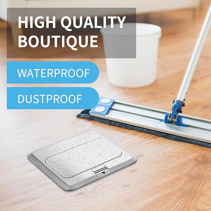 Vagueior Recessed Floor Electrical Outlet Kit, Waterproof Electrical Outlet - Image 6