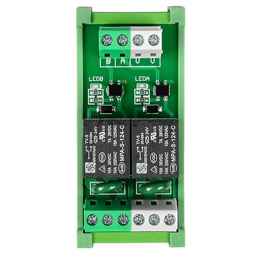 GUETNEU Relay Board, Relay Module 2 Channel 1 SPDT DIN Rail Mount 24V DC/AC - Image 5