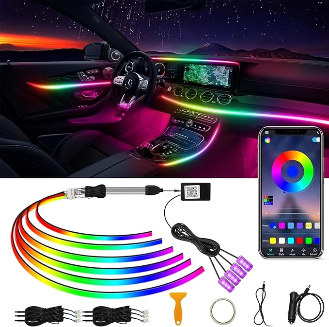 Acrylic Interior Car LED Strip Light RGB Dreamcolor 10 in1 by AMKI