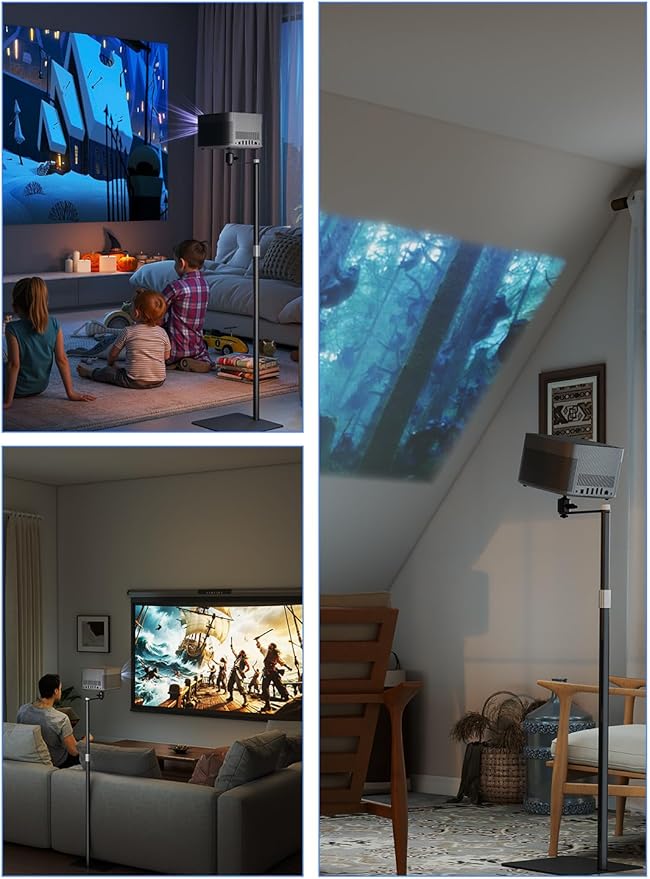suptek Projector Stand Against Wall Hidden Stand, 360°Swivel, Height Adjustable - Image 7