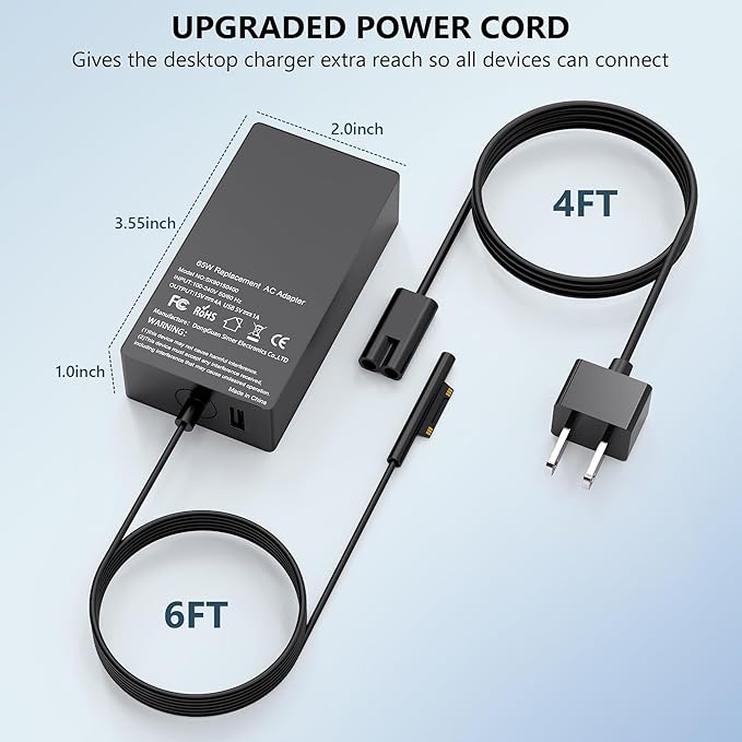 COWOOGMZ Surface Pro Charger-65W Surface Charger Compatible - Image 7
