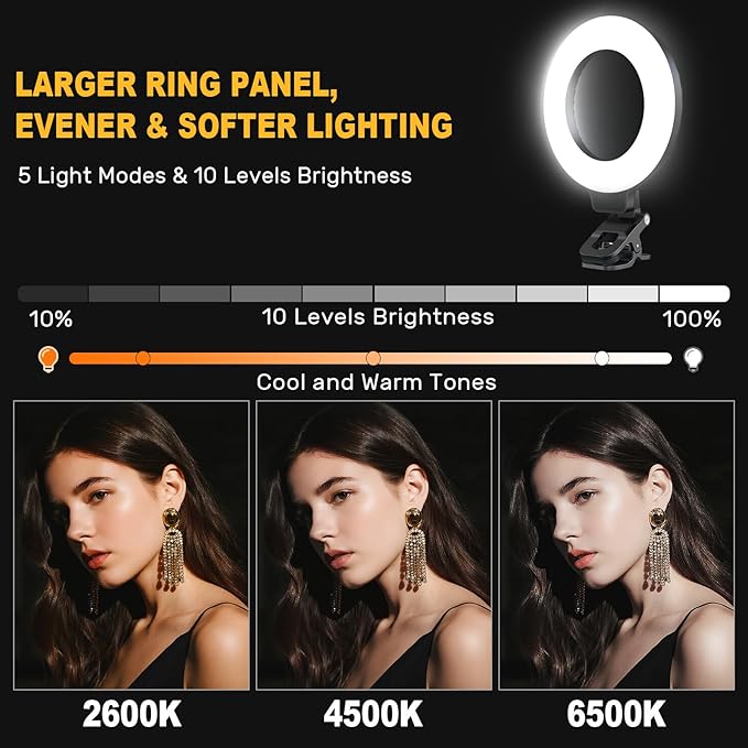 Anautin Ring Light for Video Conference Lighting, 360°Adjustable, Portable LED - Image 3