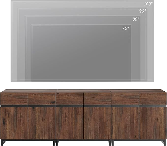 Wampat Modern TV Stand for 100 inch TVs, 3 in 1 Entertainment Center Console - Image 4