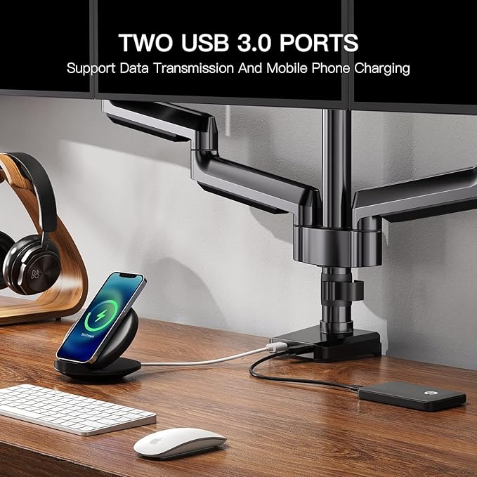 ErGear Triple Monitor Mount for 13-27 inch Screens, Triple Monitor Arms - Image 6