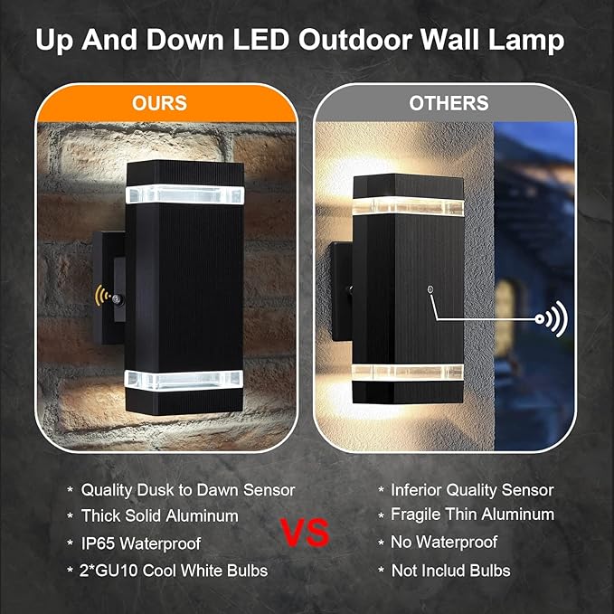 rosykite Exterior Lights for House, Dusk to Dawn Outdoor Lighting Fixtures Wall - Image 4