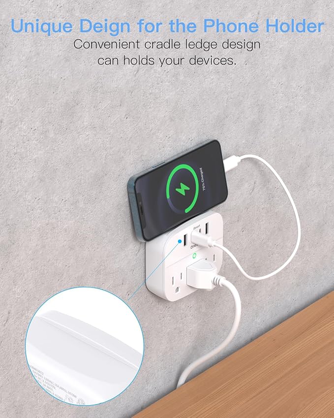 1 Pack Multi Plug Wall Outlet Splitter - Image 4