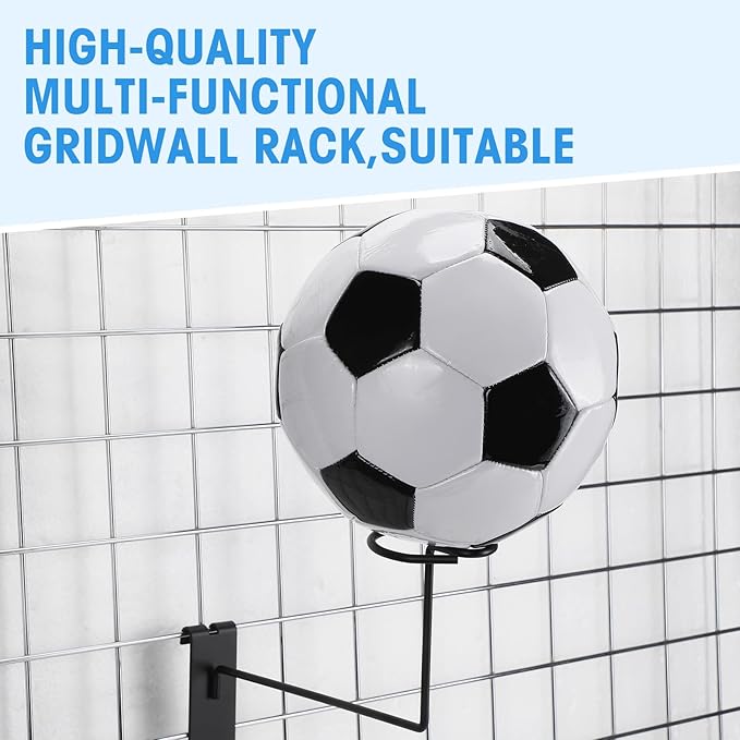 Blulu 6 Pcs Hat Displayer for Gridwall, Metal Hat Helmet Rack Retail Store - Image 6